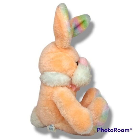 Target Dayton Hudson Orange Bunny Plush-Easter Rabbit-Rainbow Ears-Vintage - Picture 2 of 8